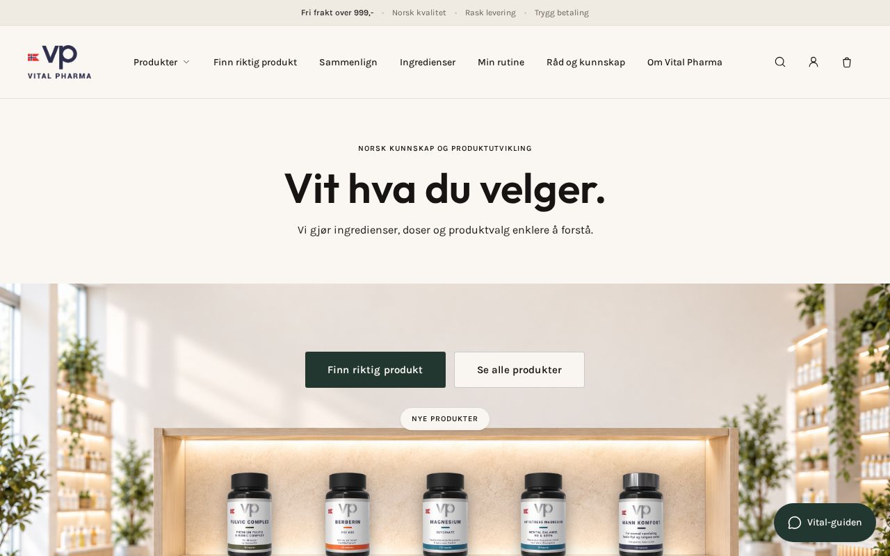 Forsiden til vpharma.no